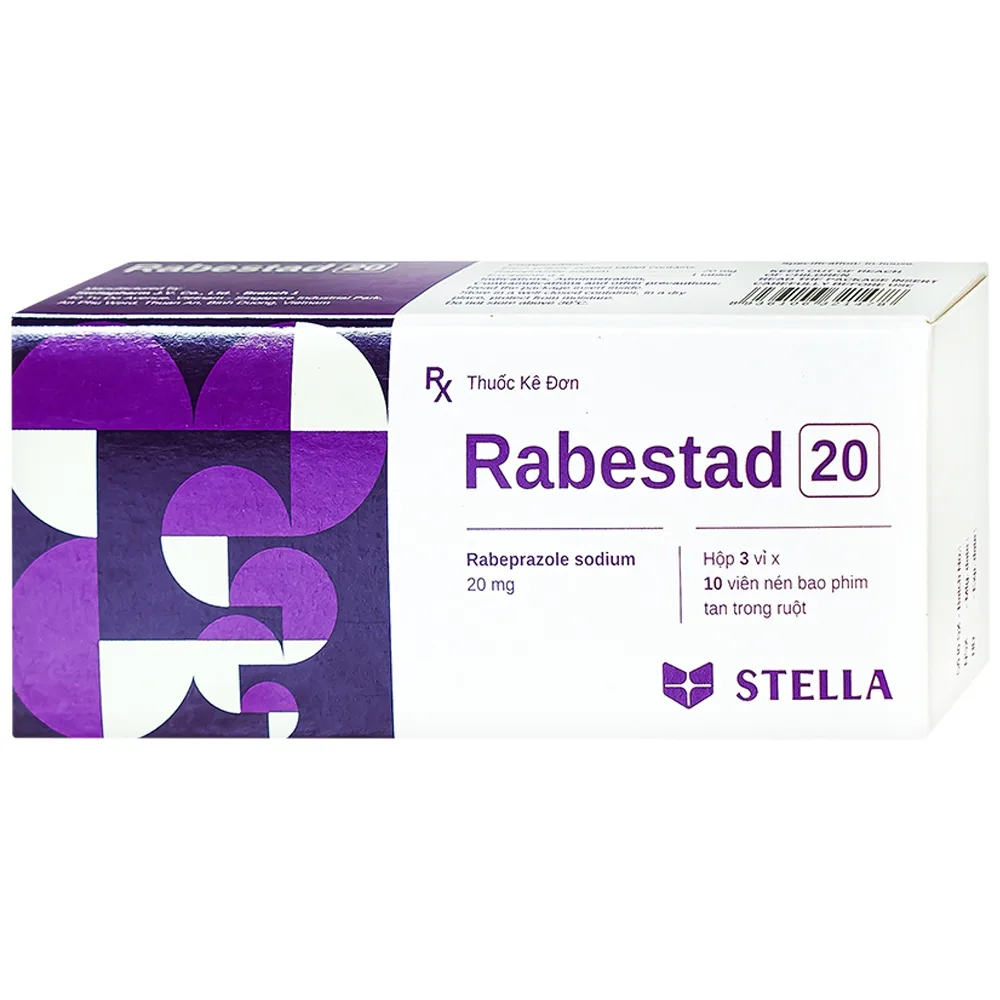 Hình ảnh Thuốc Rabestad 20 Stella điều trị trào ngược dạ dày, thực quản (3 vỉ x 10 viên)