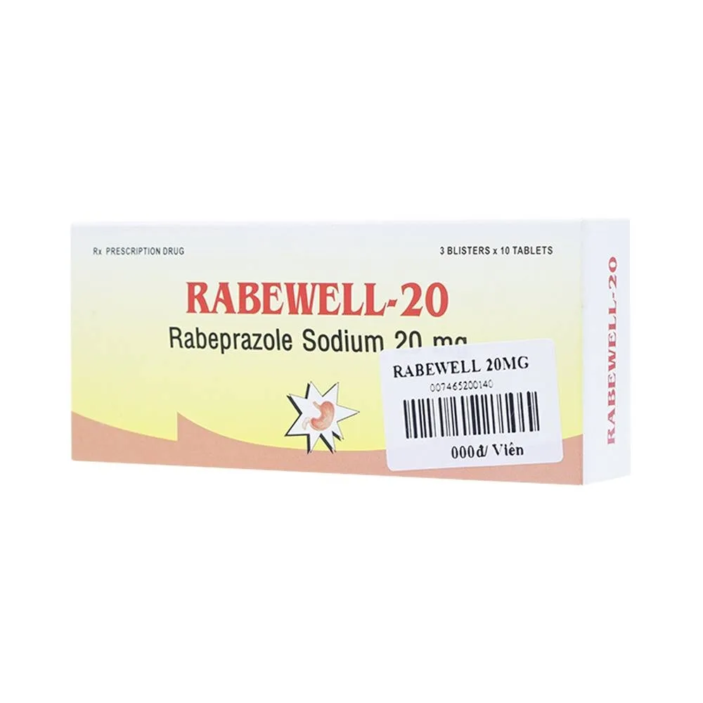 Hình ảnh Thuốc Rabewell 20mg Madras Pharm điều trị trào ngược dạ dày (3 vỉ x 10 viên)