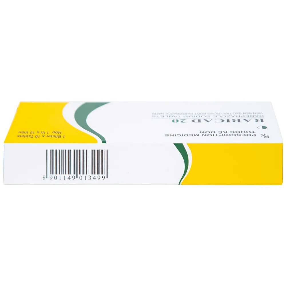 Hình ảnh Thuốc Rabicad 20 Cadila điều trị viêm loét dạ dày, tá tràng (1 vỉ x 10 viên)