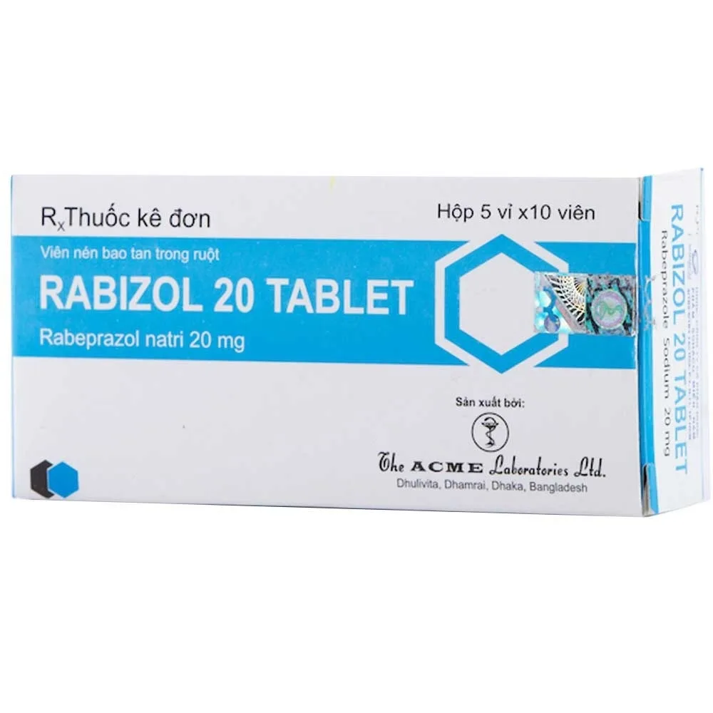 Hình ảnh Thuốc Rabizol 20 Tablet Acme điều trị loét dạ dày, tá tràng (5 vỉ x 10 viên)