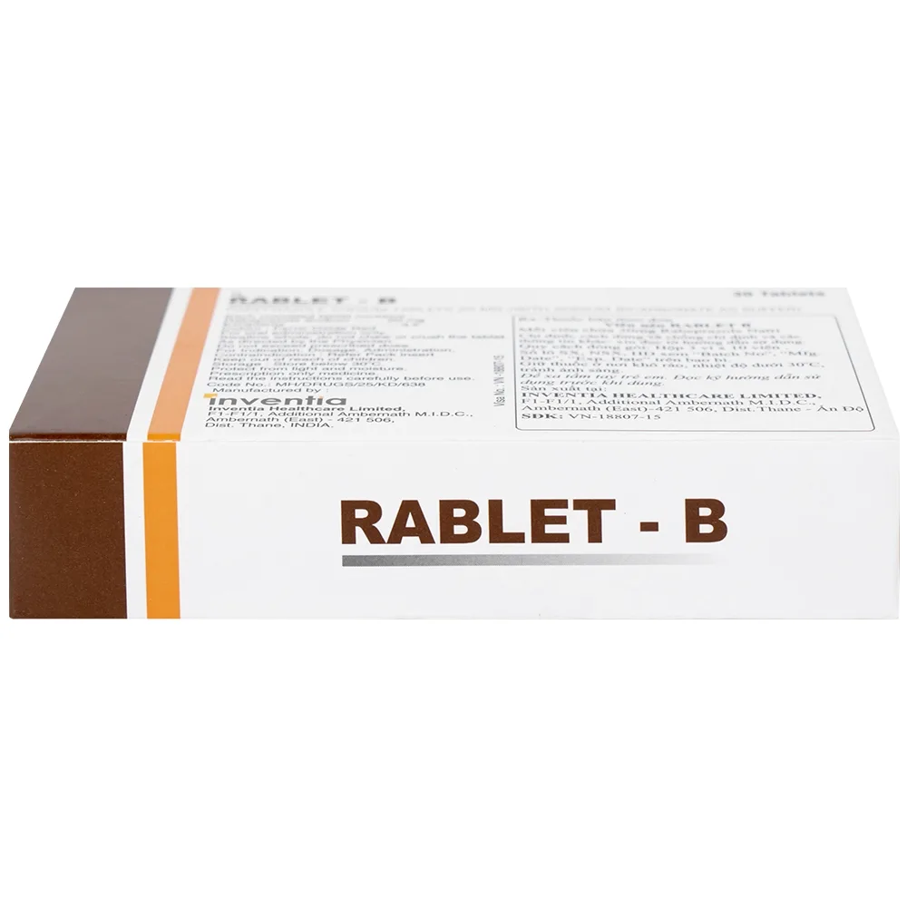 Hình ảnh Thuốc Rablet-B Inventia điều trị loét do hội chứng trào ngược dạ dày, thực quản (3 vỉ x 10 viên)