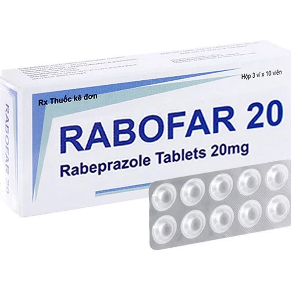 Hình ảnh Thuốc Rabofar 20 Kwality Pharmaceutical điều trị loét dạ dày-tá tràng, viêm thực quản do trào ngược (3 vỉ x 10 viên)