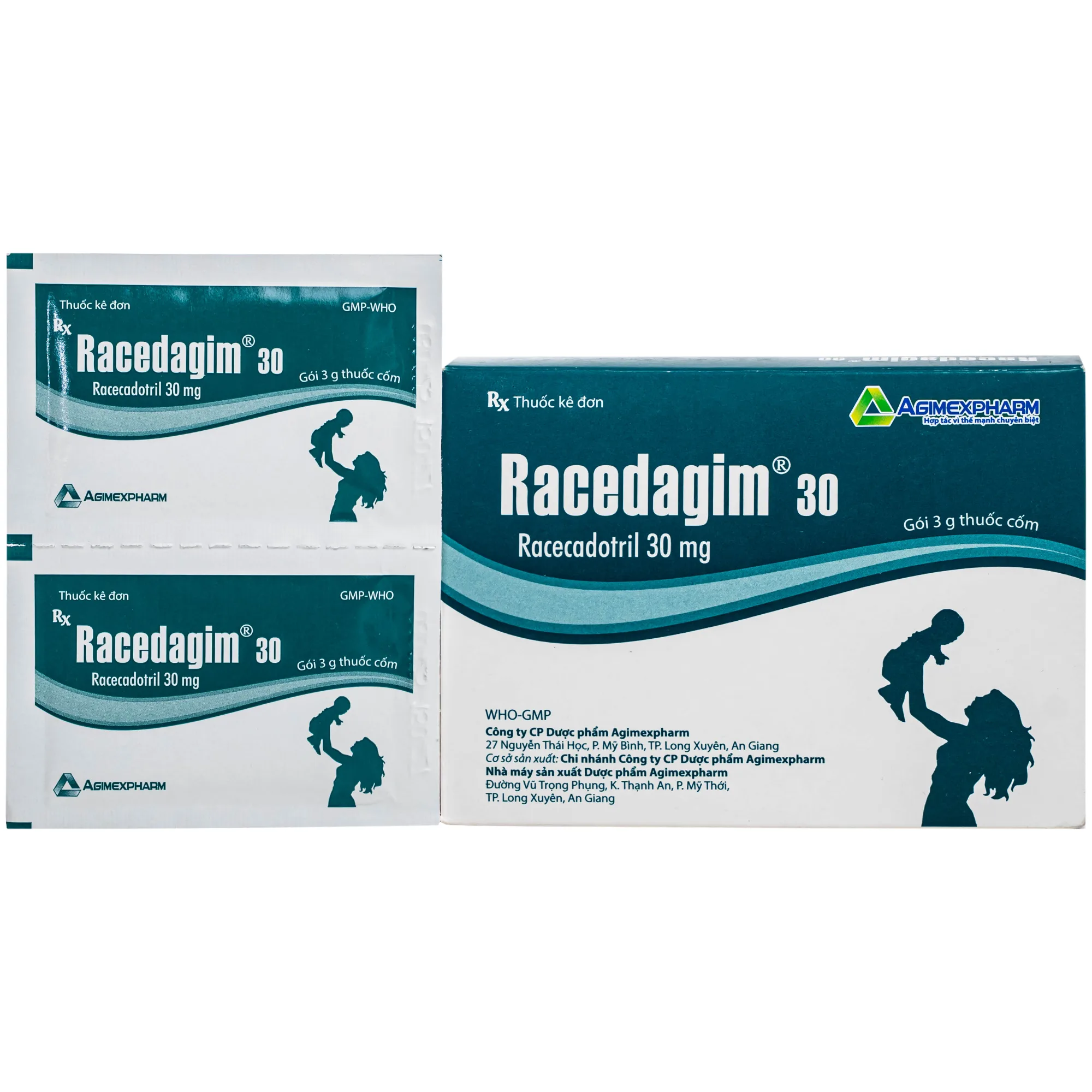Hình ảnh Thuốc cốm Racedagim 30MG Agimexpharm điều trị tiêu chảy cấp ở trẻ em (30 gói x 3g)