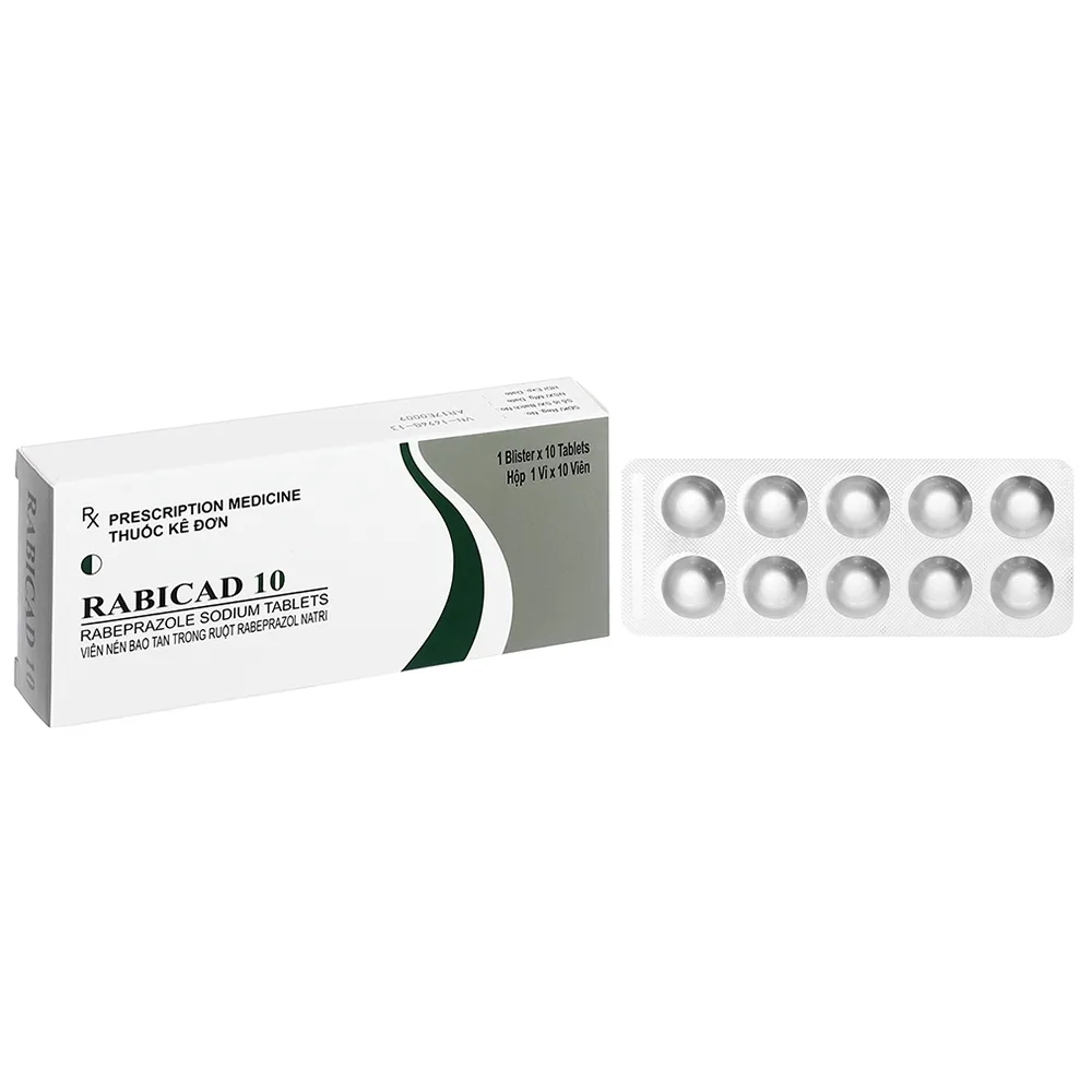 Hình ảnh Thuốc Radicad 10 Cadila điều trị loét tá tràng, dạ dày (1 vỉ x 10 viên)