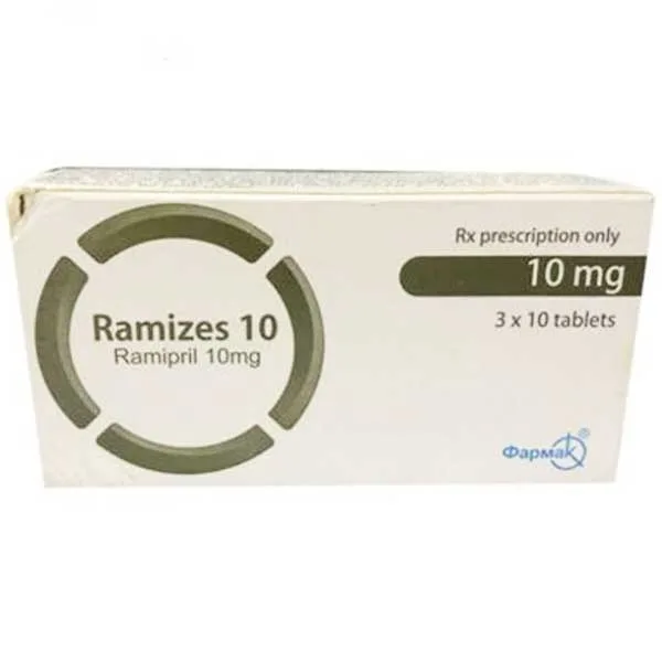 Hình ảnh Thuốc Ramizes 10 Farmak điều trị tăng huyết áp, suy tim sung huyết (3 vỉ x 10 viên)