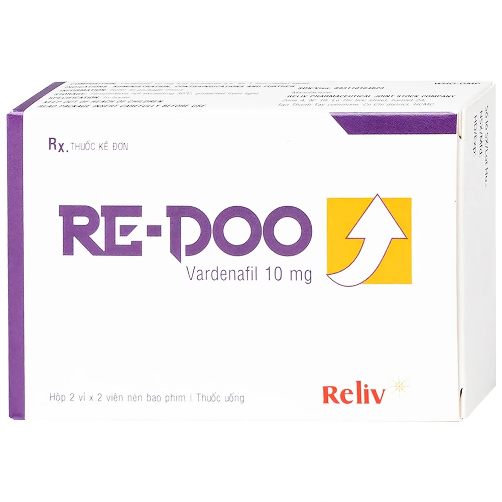 Hình ảnh Thuốc Re-Doo 10mg Reliv điều trị rối loạn chức năng cương dương (2 vỉ x 2 viên)