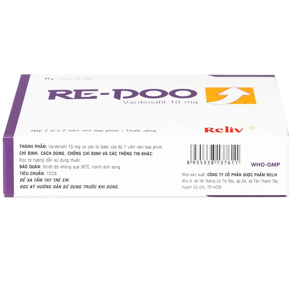 Hình ảnh Thuốc Re-Doo 10mg Reliv điều trị rối loạn chức năng cương dương (2 vỉ x 2 viên)
