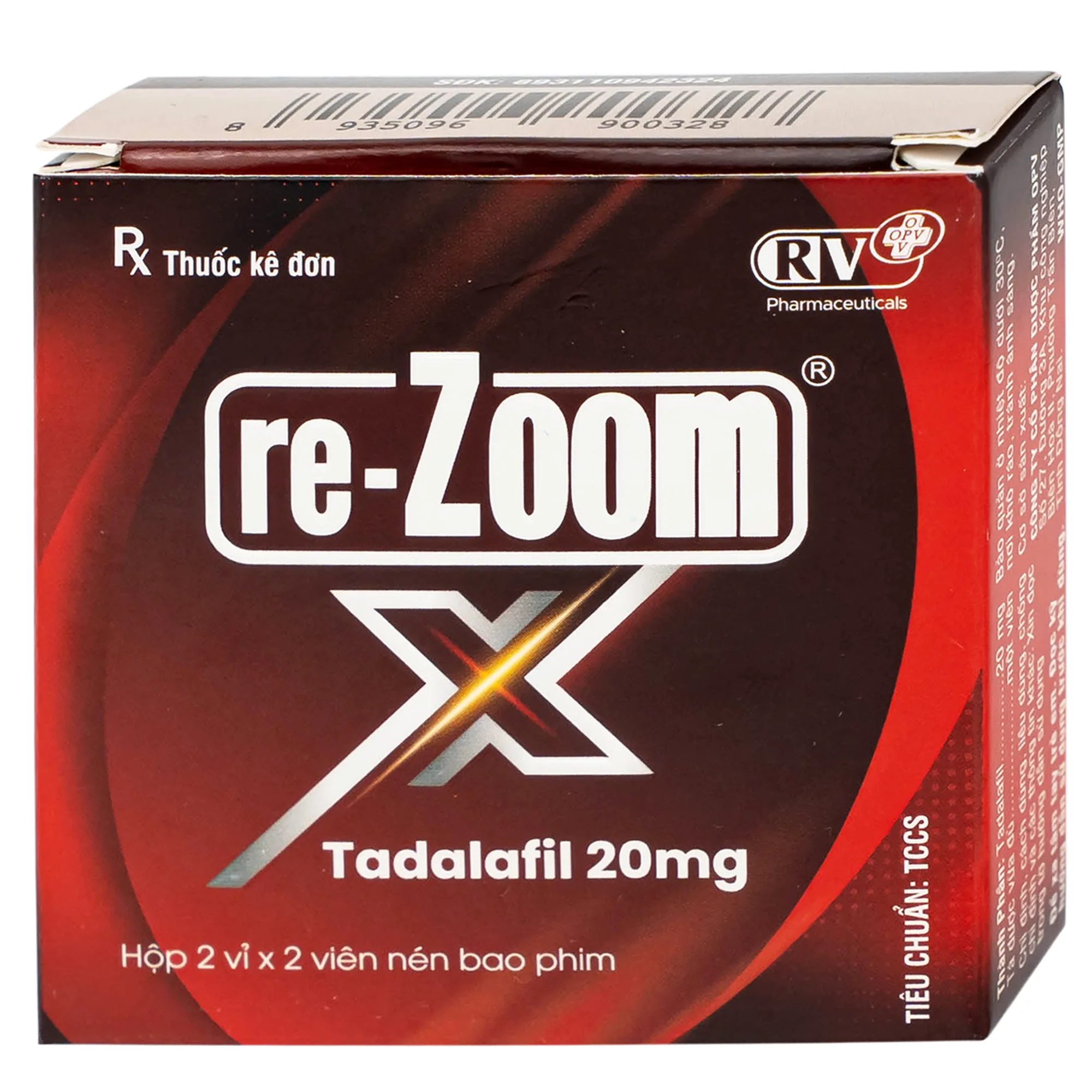 Hình ảnh Thuốc Re-Zoom X 20mg OPV Điều trị rối loạn cương dương (2 vỉ x 2 viên)