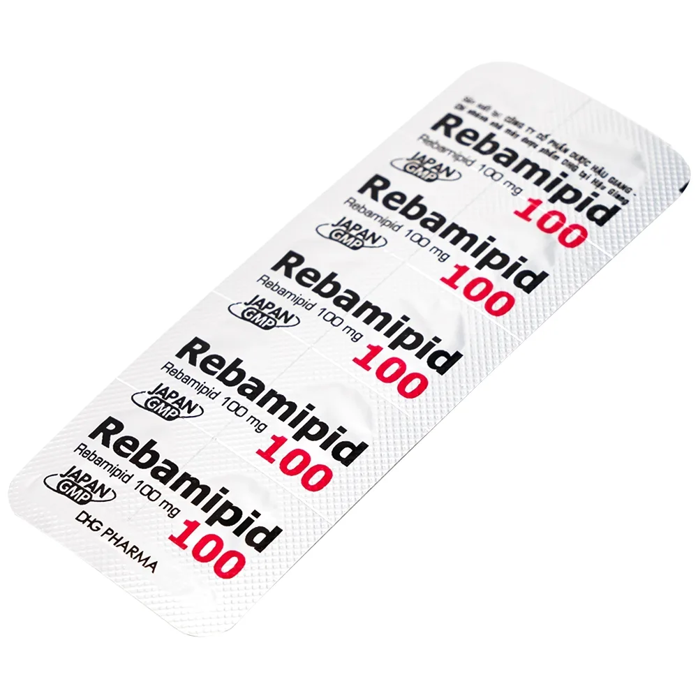 Hình ảnh Thuốc Rebamipid 100 DHG điều trị loét dạ dày (5 vỉ x 10 viên)