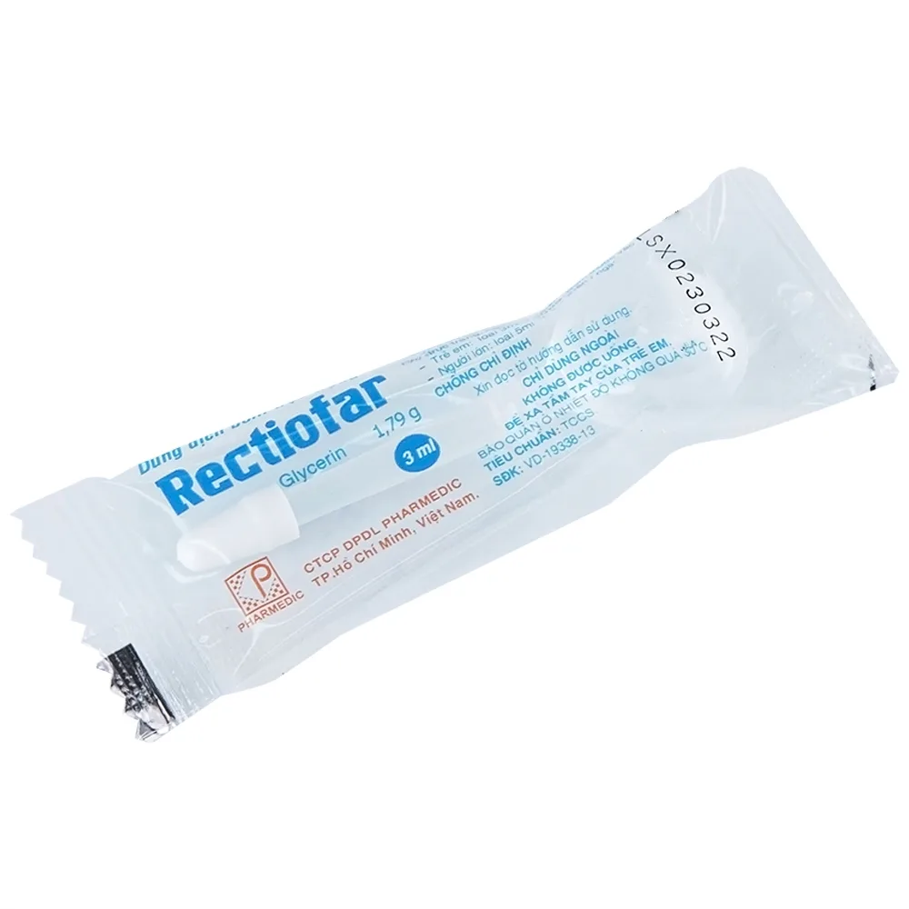 Hình ảnh Dung dịch Rectiofar Pharmedic điều trị táo bón (50 túi x 1 ống bơm 3ml)