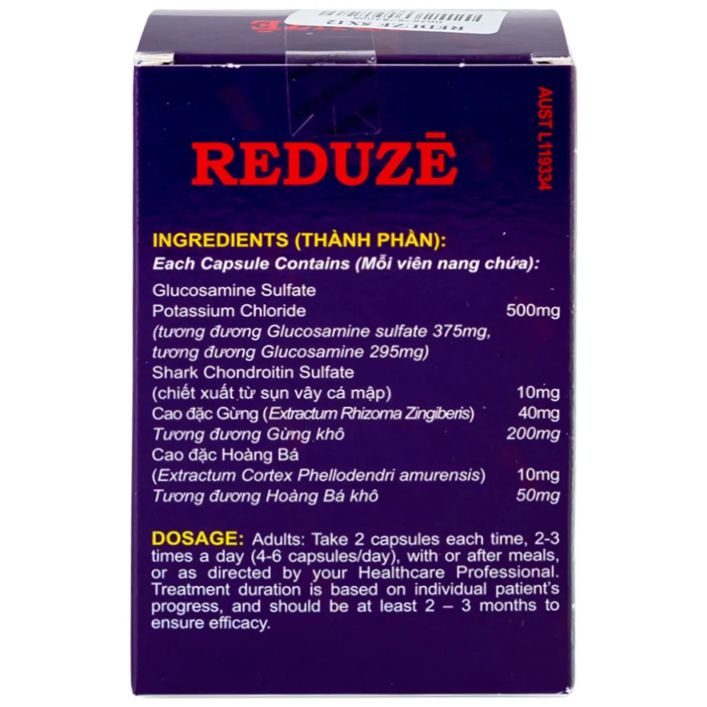 Hình ảnh Thuốc Reduze Aus Biopharm giảm viêm khớp gối nhẹ và trung bình (5 vỉ x 12 viên)