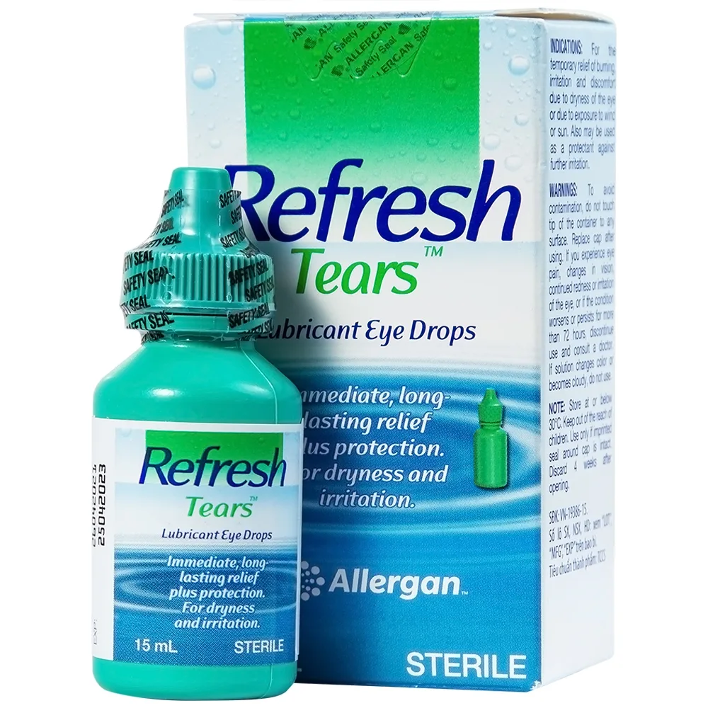 Hình ảnh Thuốc nhỏ mắt Refresh Tears Allergan giảm khô mắt, mắt đỏ (15ml)