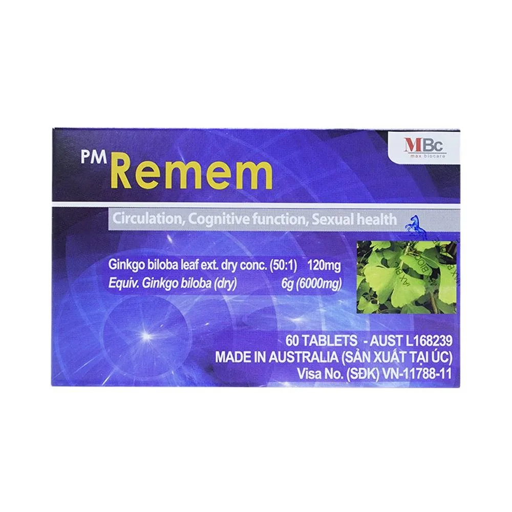 Hình ảnh Thuốc Remem Probiotec điều trị suy tuần hoàn não, di chứng tai biến mạch máu não (4 vỉ x 15 viên)