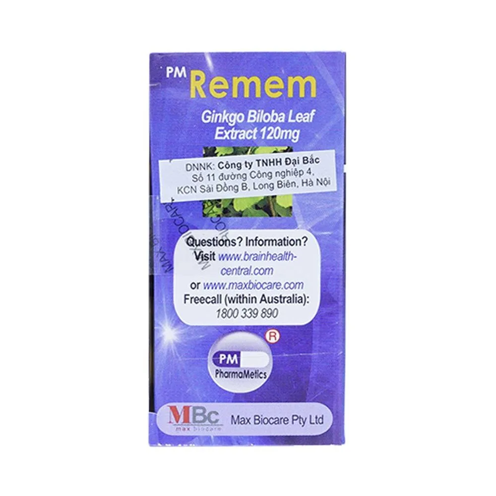 Hình ảnh Thuốc Remem Probiotec điều trị suy tuần hoàn não, di chứng tai biến mạch máu não (4 vỉ x 15 viên)