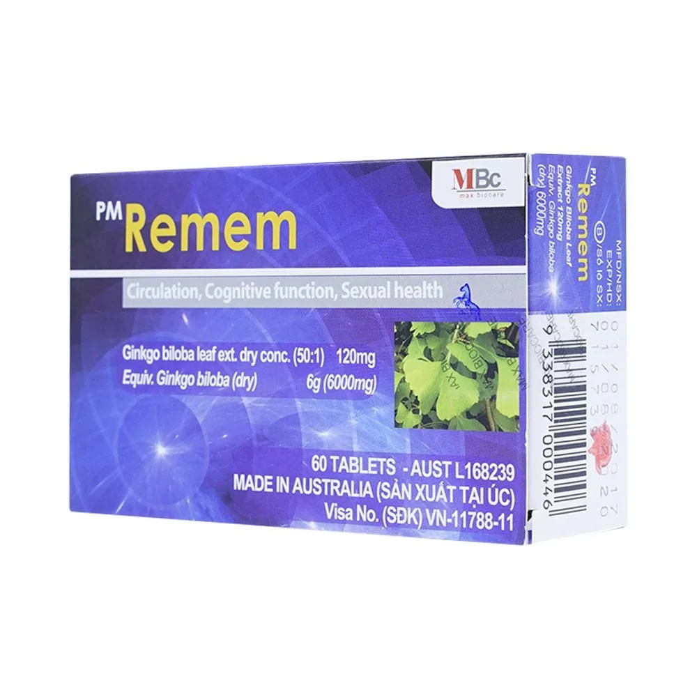 Hình ảnh Thuốc Remem Probiotec điều trị suy tuần hoàn não, di chứng tai biến mạch máu não (4 vỉ x 15 viên)
