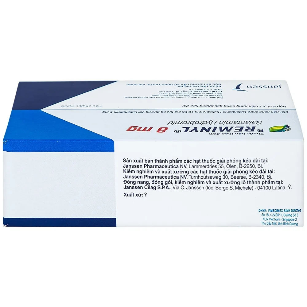 Hình ảnh Thuốc Reminyl 8mg Janssen điều trị sa sút trí tuệ (4 vỉ x 7 viên)