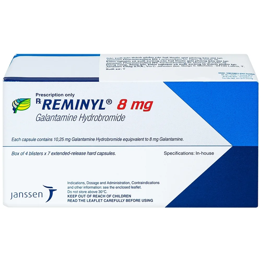 Hình ảnh Thuốc Reminyl 8mg Janssen điều trị sa sút trí tuệ (4 vỉ x 7 viên)