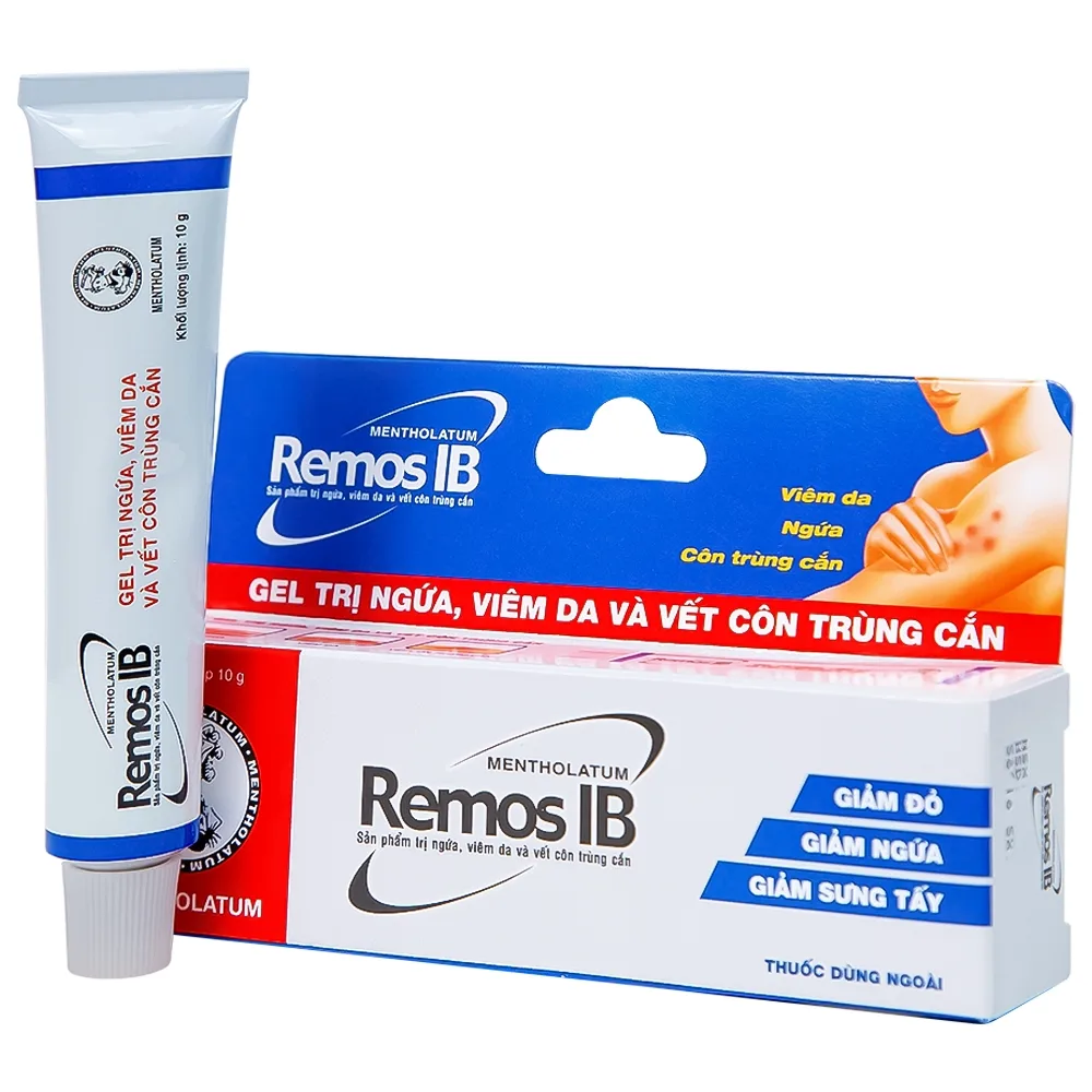 Hình ảnh Gel Remos IB trị ngứa, viêm da và vết côn trùng cắn (10g)