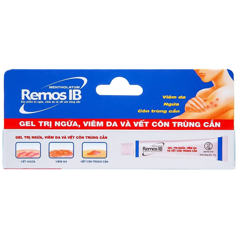 Hình ảnh Gel Remos IB trị ngứa, viêm da và vết côn trùng cắn (10g)