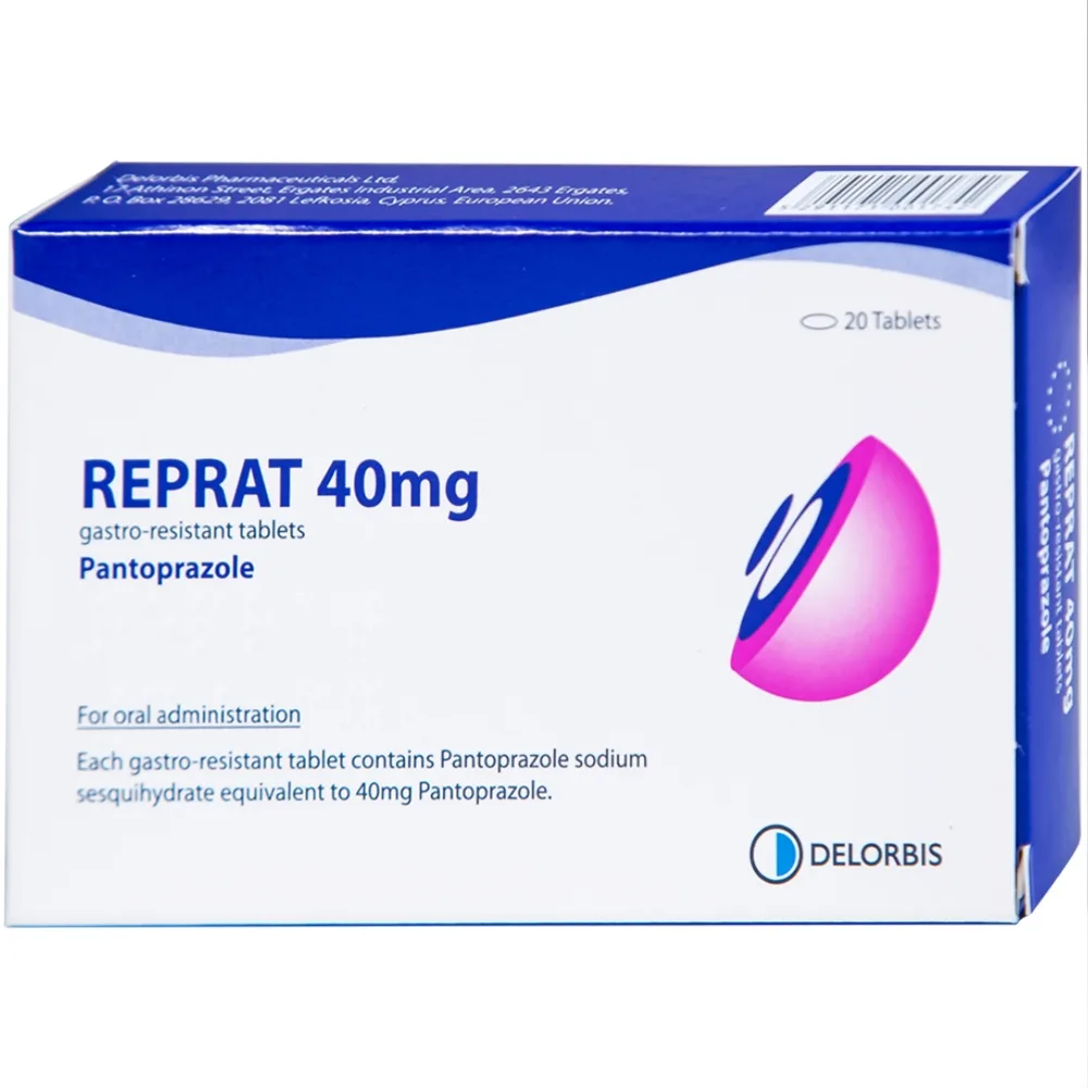 Hình ảnh Thuốc Reprat 40mg Delorbis điều trị trào ngược dạ dày, thực quản (2 vỉ x 10 viên)
