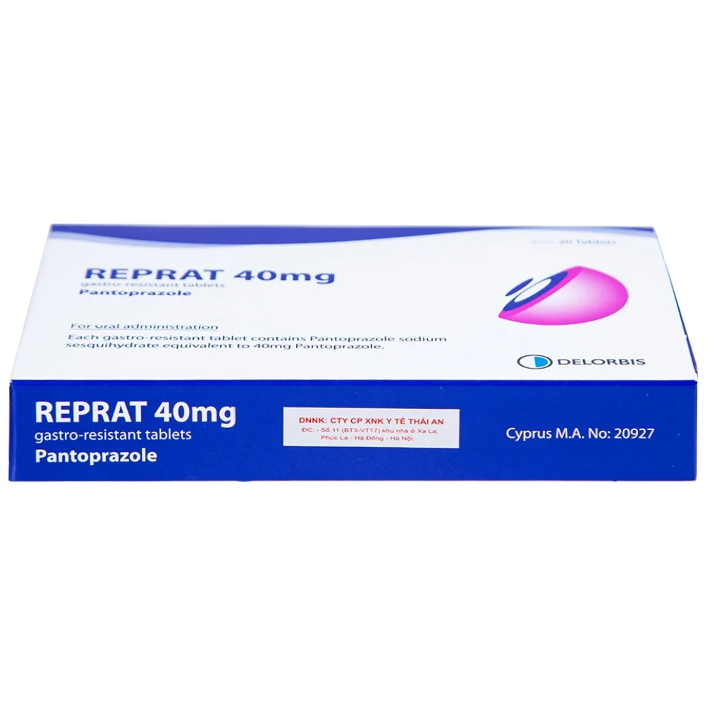 Hình ảnh Thuốc Reprat 40mg Delorbis điều trị trào ngược dạ dày, thực quản (2 vỉ x 10 viên)