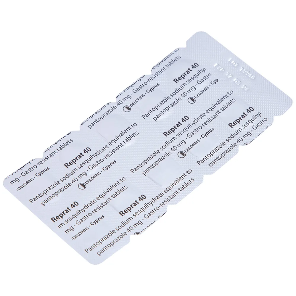 Hình ảnh Thuốc Reprat 40mg Delorbis điều trị trào ngược dạ dày, thực quản (2 vỉ x 10 viên)