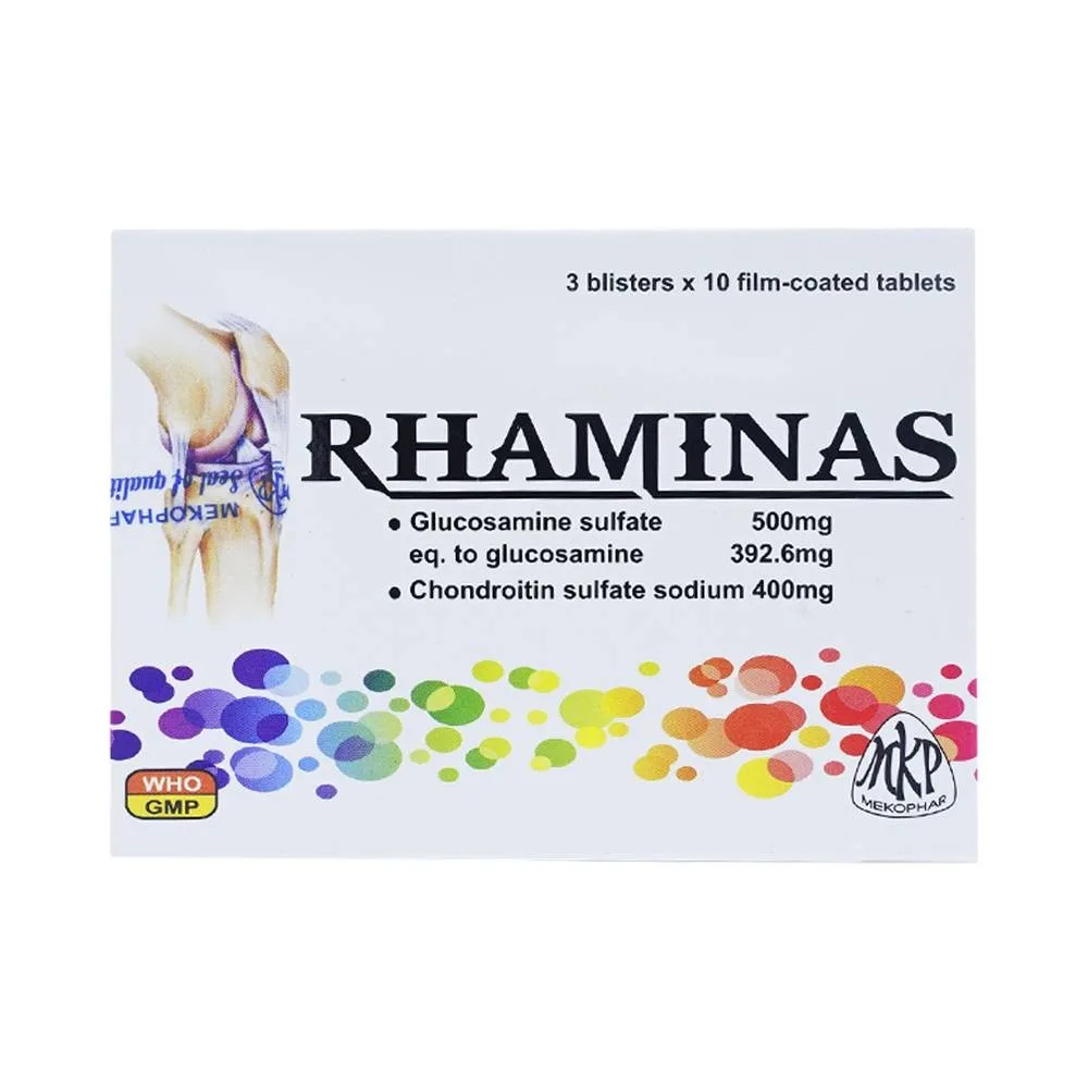 Hình ảnh Thuốc Rhaminas Mekophar giảm thoái hóa khớp gối nhẹ, trung bình (3 vỉ x 10 viên)