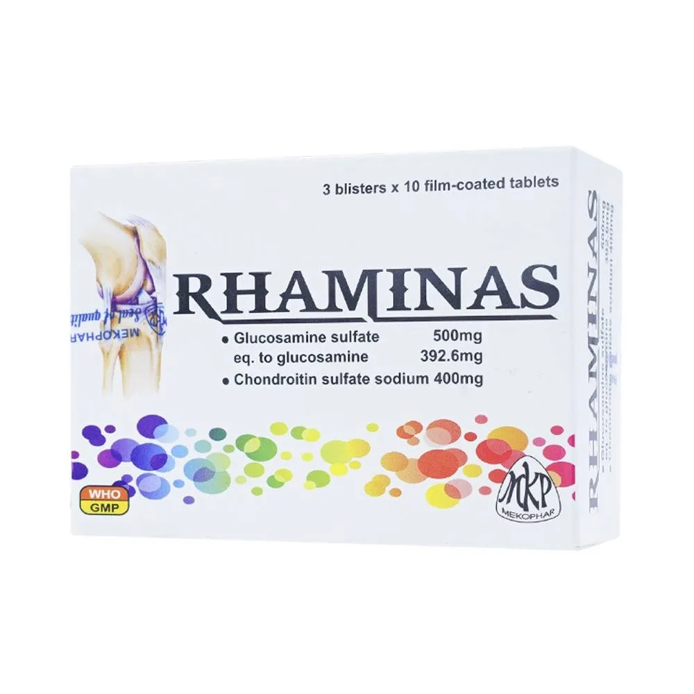Hình ảnh Thuốc Rhaminas Mekophar giảm thoái hóa khớp gối nhẹ, trung bình (3 vỉ x 10 viên)