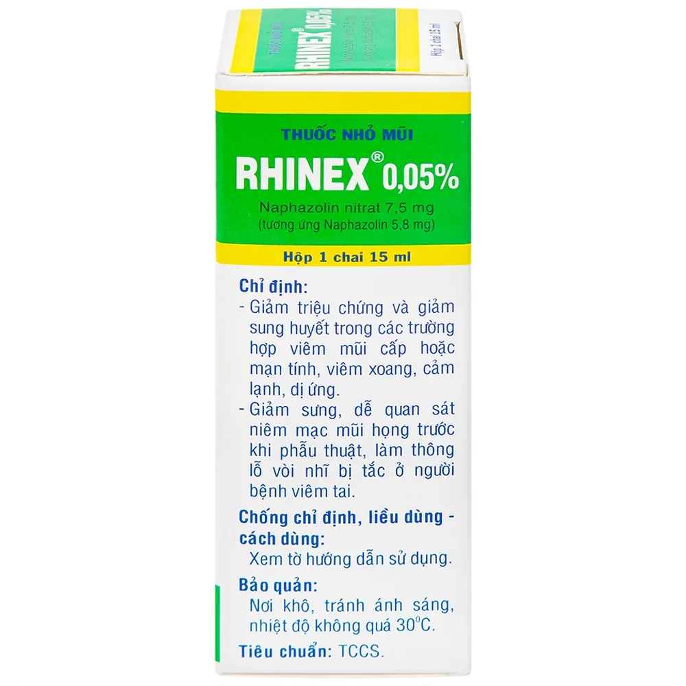 Hình ảnh Thuốc nhỏ mũi Rhinex 0.05% Uphace giảm sung huyết, viêm xoang, viêm mũi dị ứng (15ml)