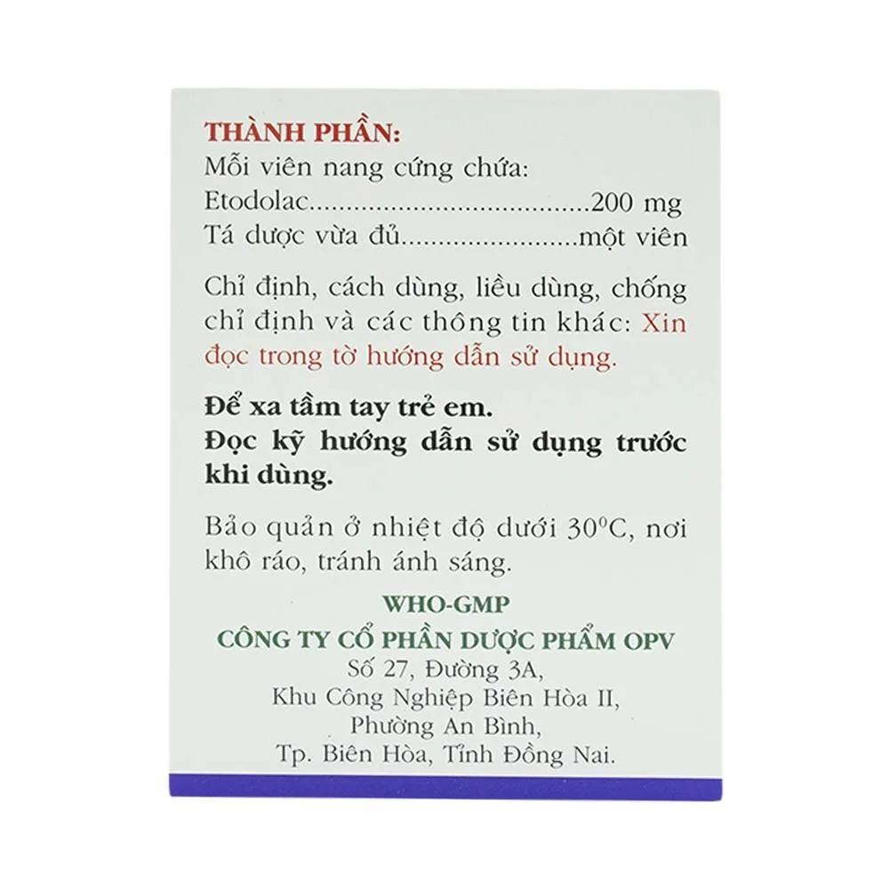 Hình ảnh Thuốc Rhumacap 200 OPV điều trị viêm khớp dạng thấp (10 vỉ x 10 viên)