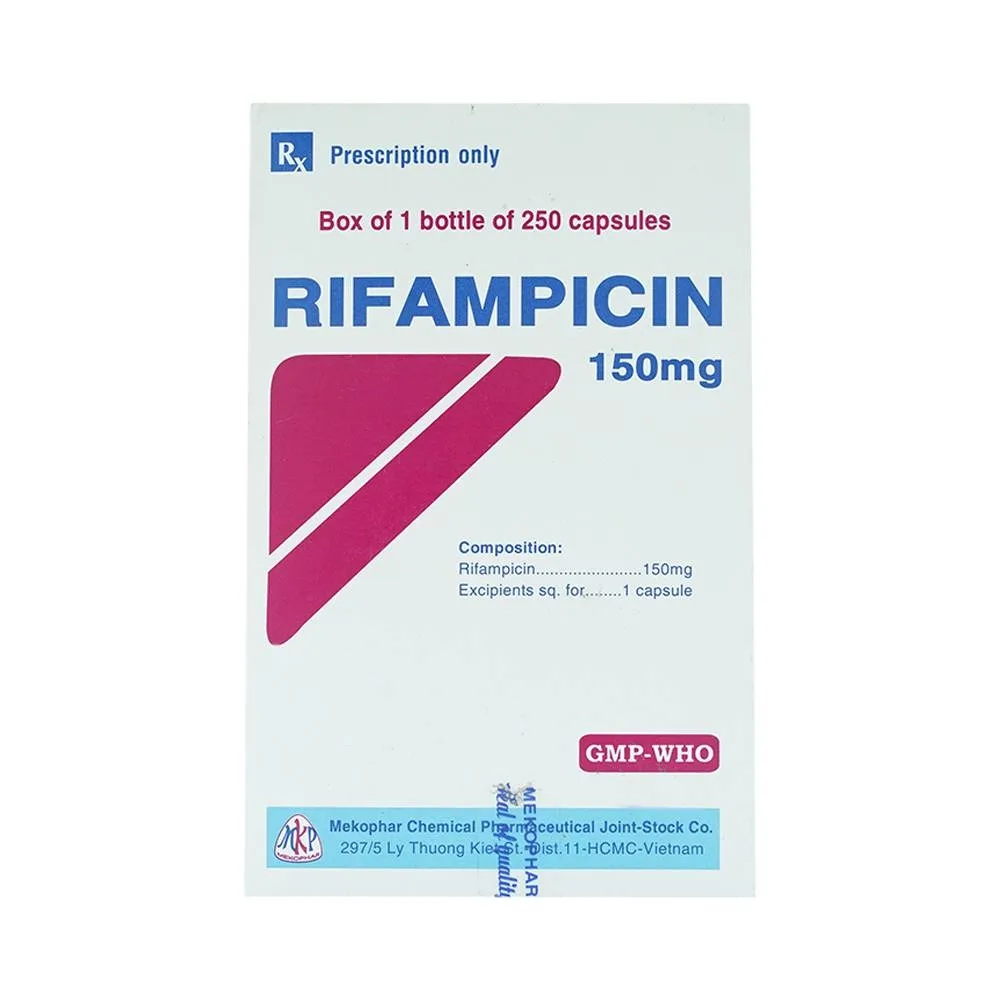 Hình ảnh Thuốc Rifampicin 150mg Mekophar điều trị lao, phong (250 viên)