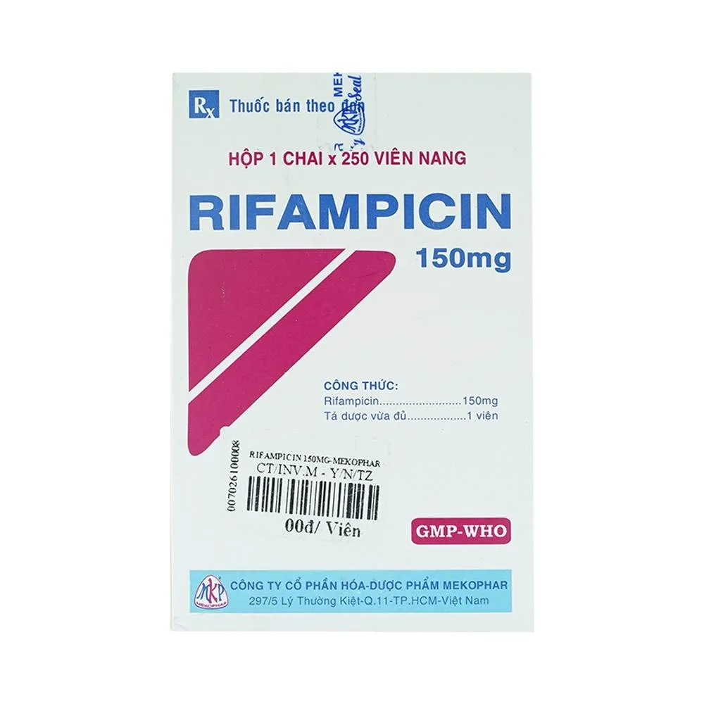 Hình ảnh Thuốc Rifampicin 150mg Mekophar điều trị lao, phong (250 viên)