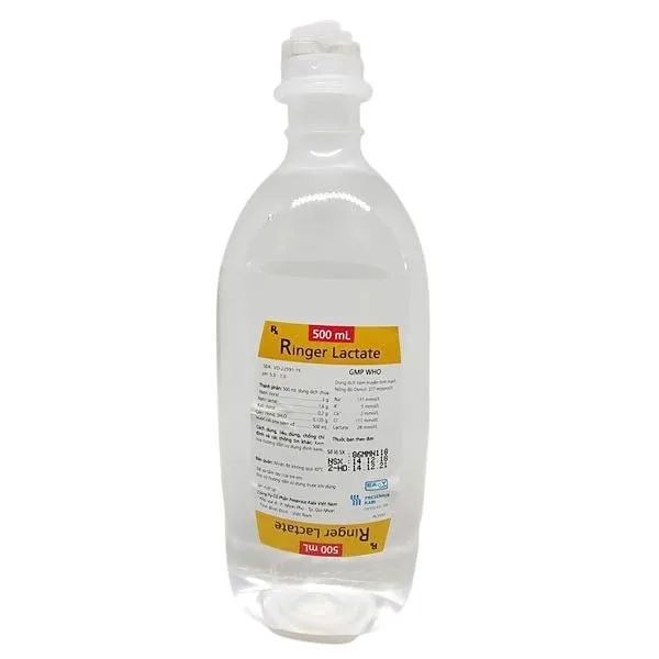 Hình ảnh Dung dịch Ringer Lactate truyền tĩnh mạch bù nước và điện giải (20 chai x 500ml)