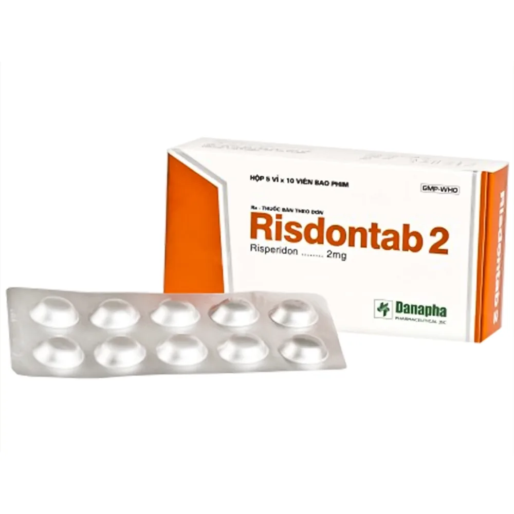 Hình ảnh Thuốc Risdontab 2 Danapha điều trị tâm thần phân liệt cấp và mãn tính (5 vỉ x 10 viên)