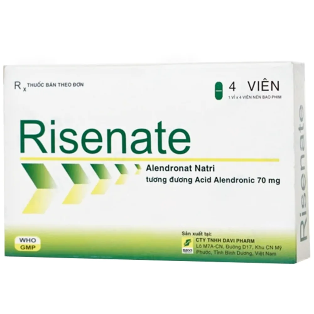 Hình ảnh Thuốc Risenate Davipharm điều trị loãng xương ở phụ nữ mãn kinh (1 vỉ x 4 viên)