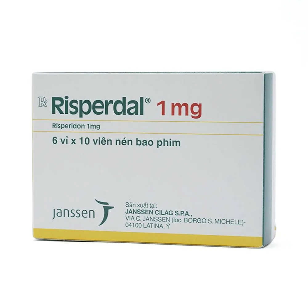 Hình ảnh Thuốc Risperdal 1mg Janssen điều trị bệnh tâm thần phân liệt (6 vỉ x 10 viên)