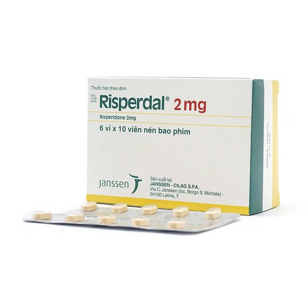 Hình ảnh Thuốc Risperdal 2mg Janssen điều trị bệnh tâm thần phân liệt (6 vỉ x 10 viên)