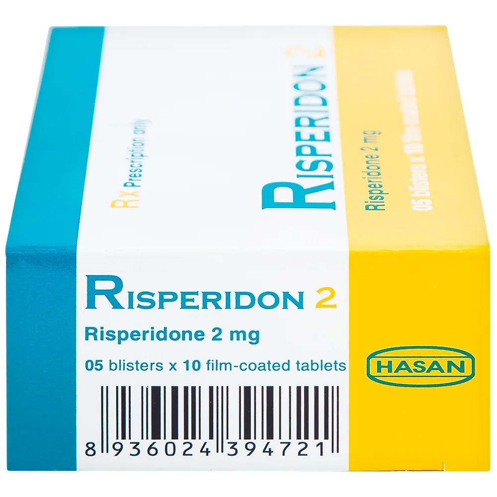 Hình ảnh Thuốc Risperidon 2 Hasan điều trị bệnh tâm thần phân liệt (5 vỉ x 10 viên) 