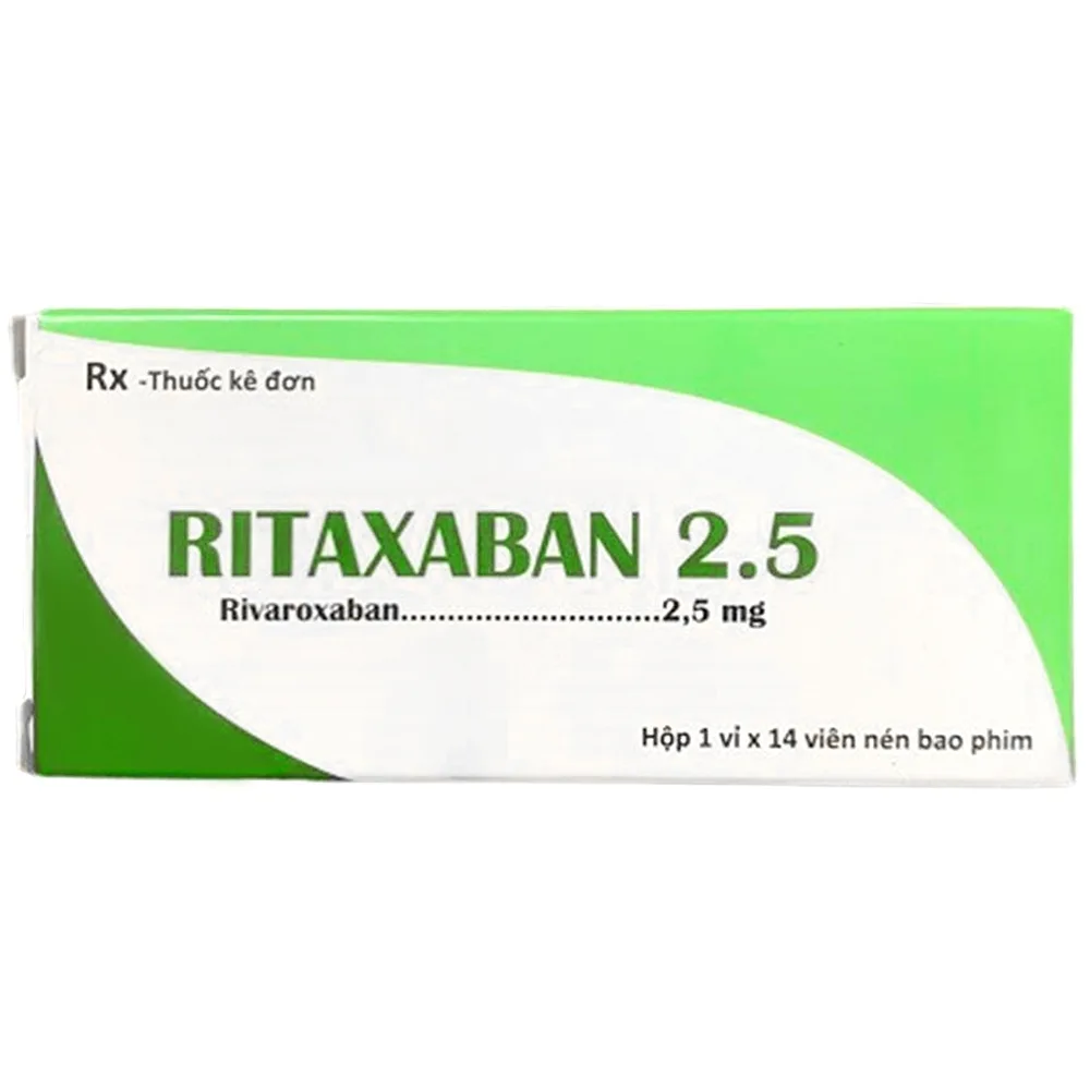 Hình ảnh Thuốc Ritaxaban 2,5mg Cophavina ngăn ngừa tình trạng tắc nghẽn huyết khối tĩnh mạch (1 vỉ x 14 viên) 