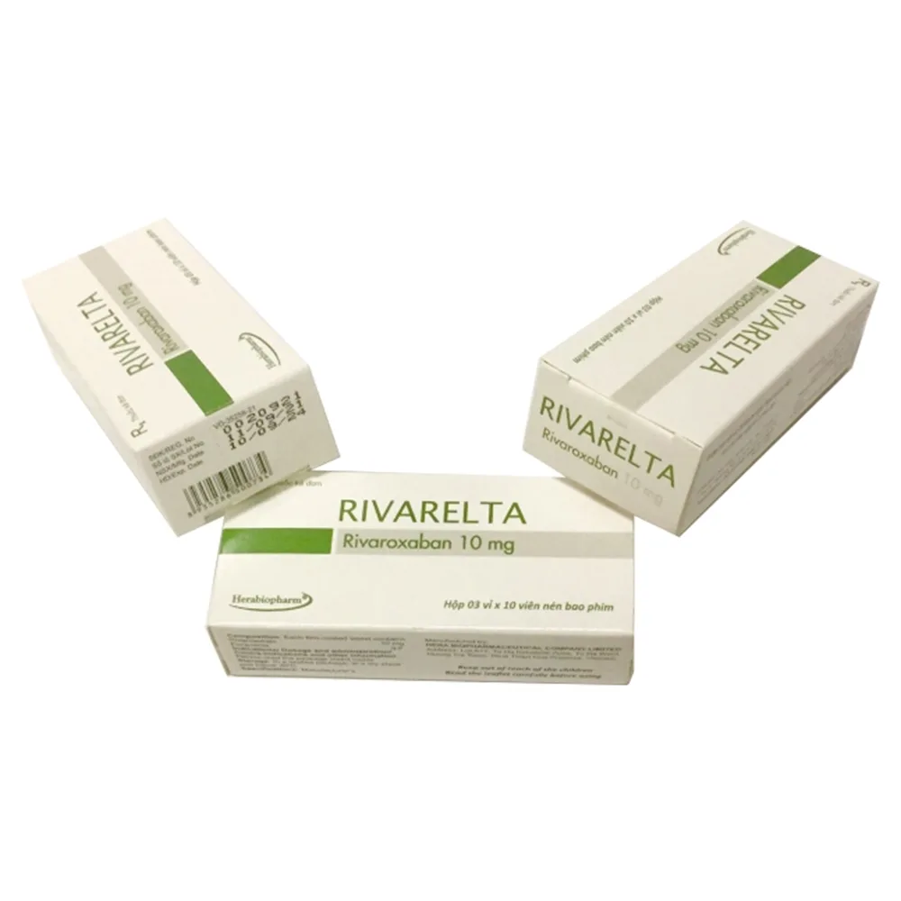 Hình ảnh Thuốc Rivarelta 10mg Herabiopharm phòng ngừa thuyên tắc huyết khối tĩnh mạch (3 vỉ x 10 viên)
