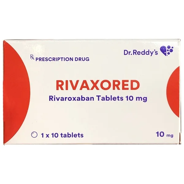 Hình ảnh Thuốc Rivaxored 10mg Dr.Reddy's phòng ngừa thuyên tắc huyết khối tĩnh mạch  (1 vỉ x 10 viên)