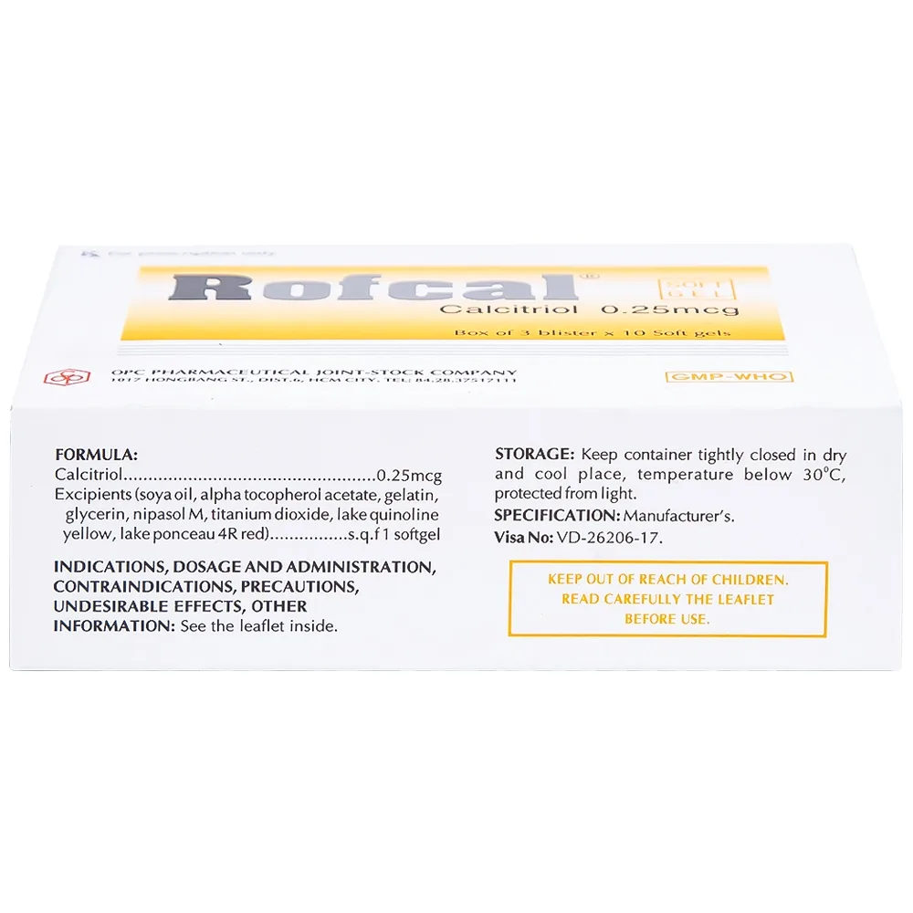 Hình ảnh Thuốc Rofcal OPC ngăn ngừa và điều trị loãng xương (3 vỉ x 10 viên)