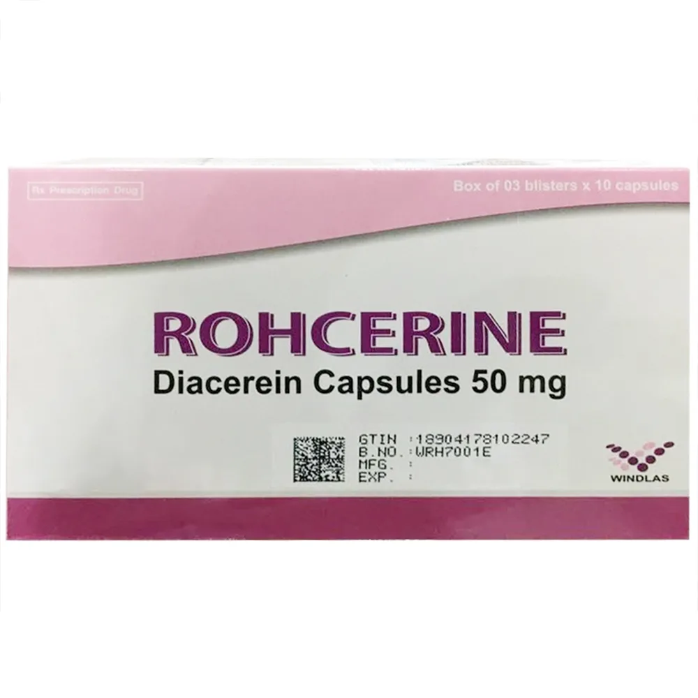Hình ảnh Thuốc Rohcerine 50mg Windlas Biotech điều trị thoái hóa khớp hông, gối (3 vỉ x 10 viên)