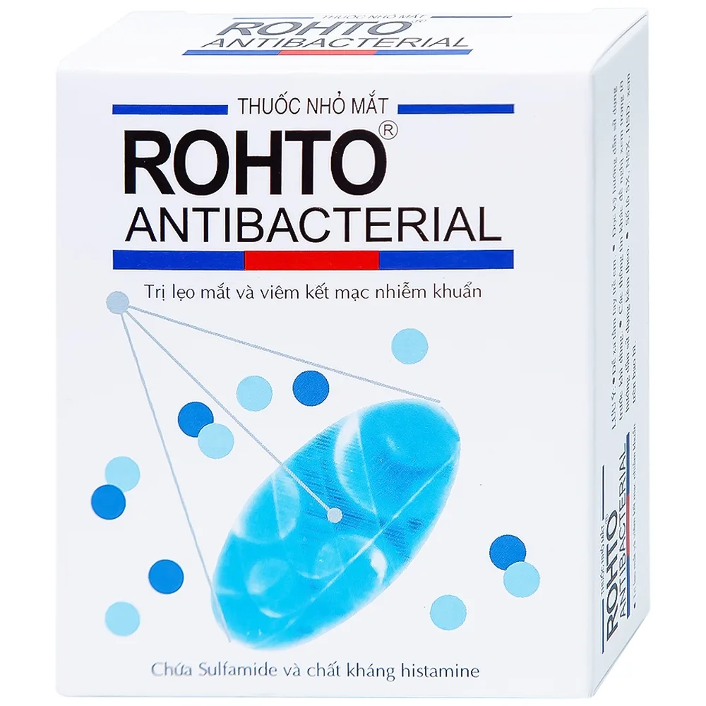 Hình ảnh Thuốc nhỏ mắt Rohto Antibacterial điều trị lẹo mắt, viêm kết mạc, viêm mi mắt (13ml)
