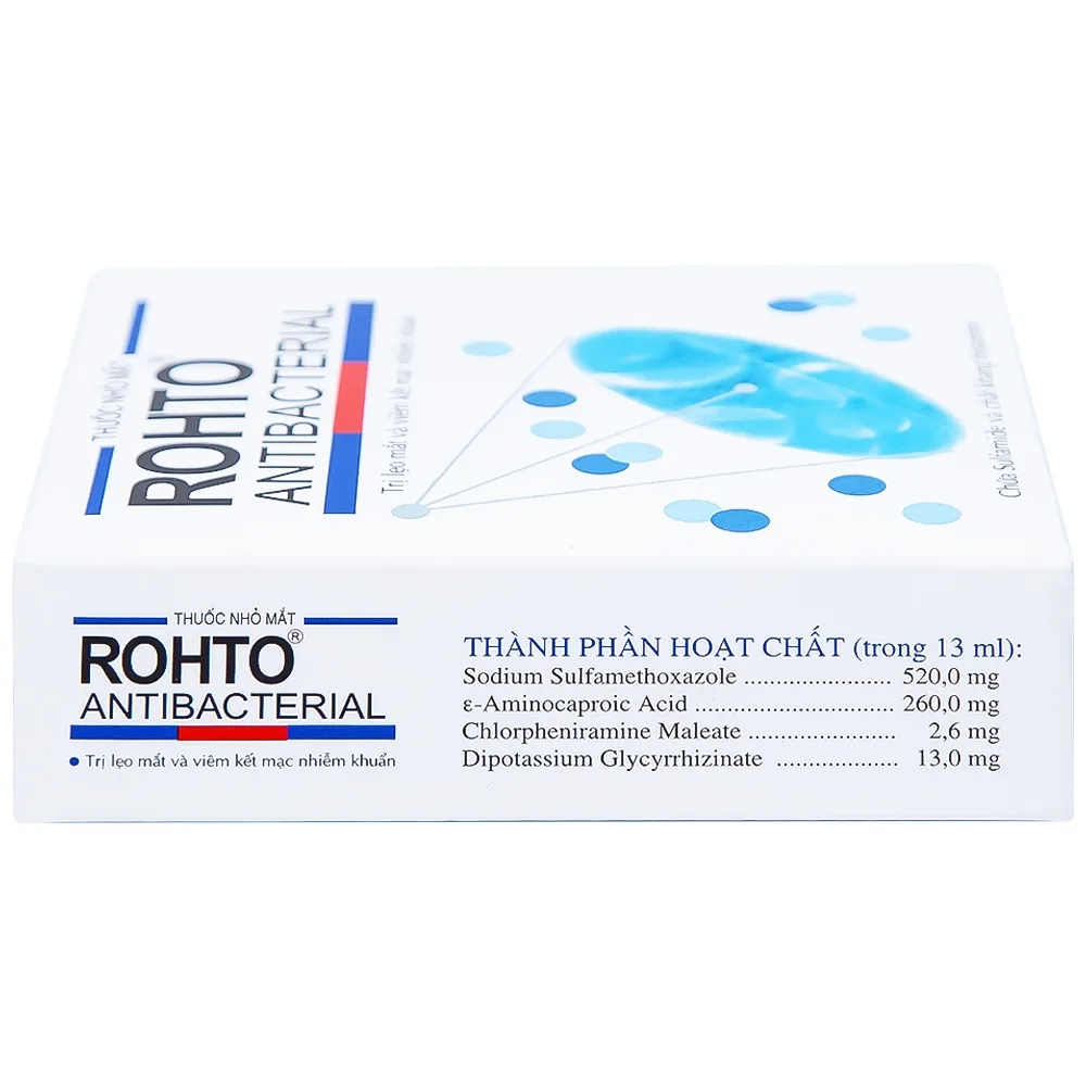 Hình ảnh Thuốc nhỏ mắt Rohto Antibacterial điều trị lẹo mắt, viêm kết mạc, viêm mi mắt (13ml)