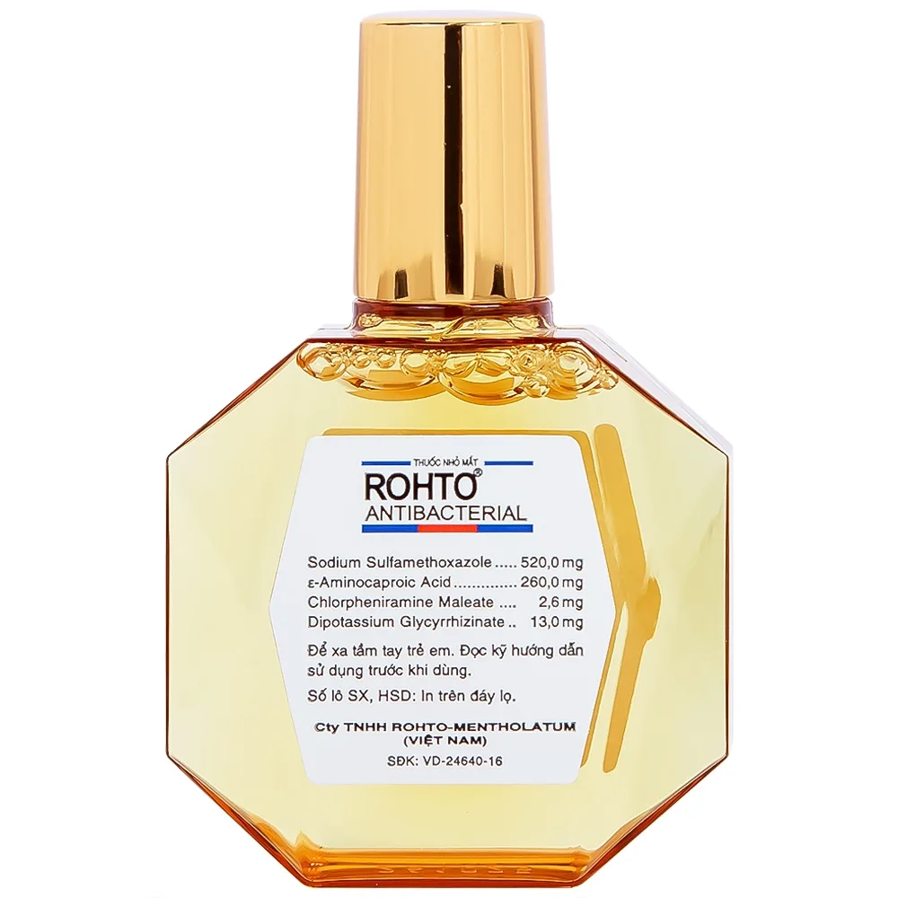 Hình ảnh Thuốc nhỏ mắt Rohto Antibacterial điều trị lẹo mắt, viêm kết mạc, viêm mi mắt (13ml)