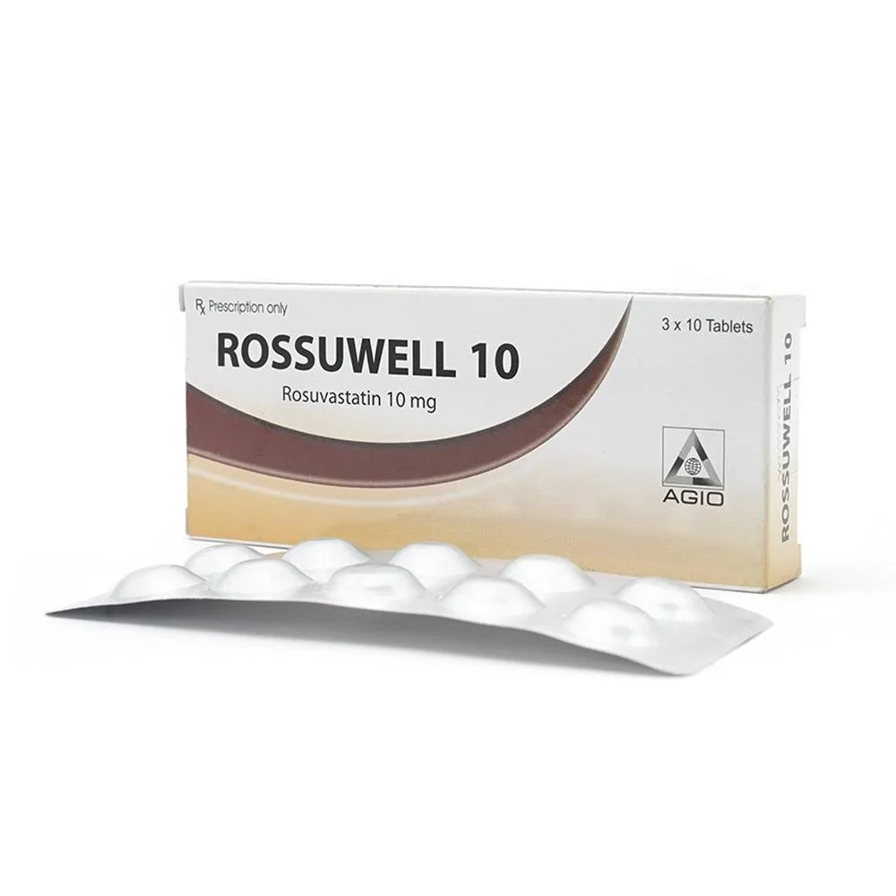 Hình ảnh Thuốc Rossuwell 10 Agio điều trị tăng cholesterol máu nguyên phát (3 vỉ x 10 viên)