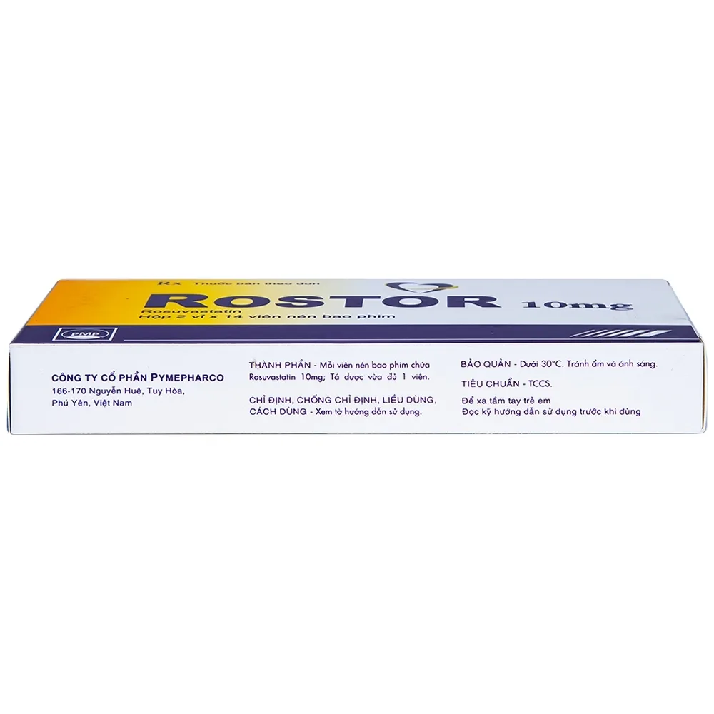 Hình ảnh Thuốc Rostor 10mg Pymepharco điều trị tăng cholesterol máu nguyên phát (2 vỉ x 14 viên)