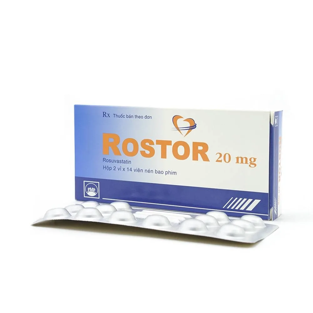 Hình ảnh Thuốc Rostor 20mg Pymepharco điều trị tăng cholesterol nguyên phát (2 vỉ x 14 viên)