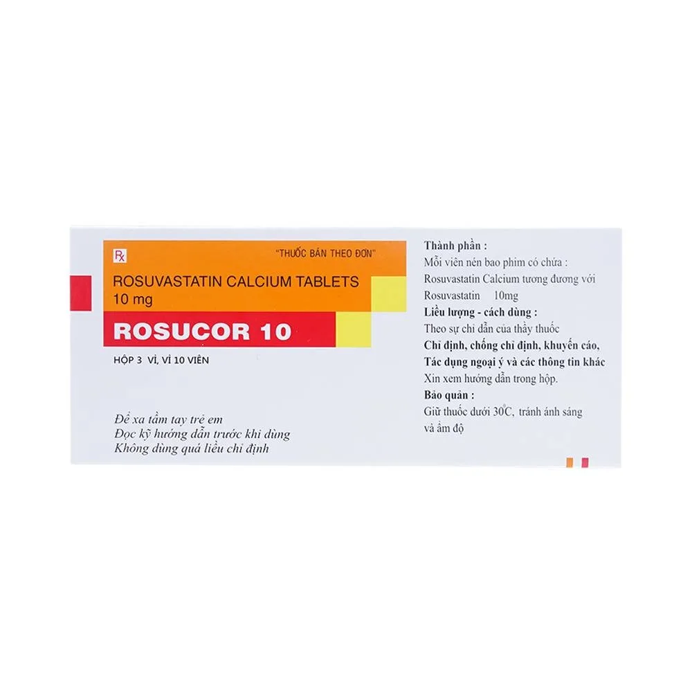 Hình ảnh Thuốc Rosucor 10 Torrent điều trị rối loạn lipid máu (3 vỉ x 10 viên)
